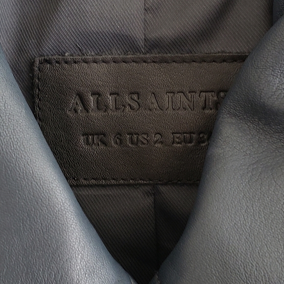 All Saints Leather Jacket Biker Rocker Motto sz 2 - Picture 2 of 6